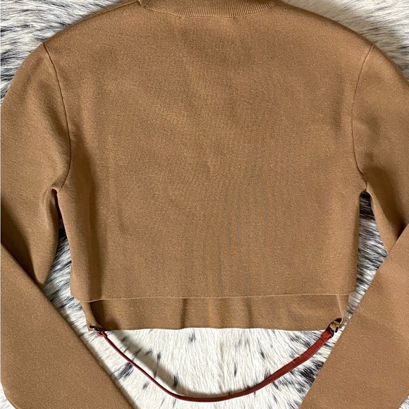 ZEYNEP ARCAY LEATHER STRAP CROPPED TURTLENECK, SZ IT/40 FR/36 US/2-4 - Picture 12 of 14